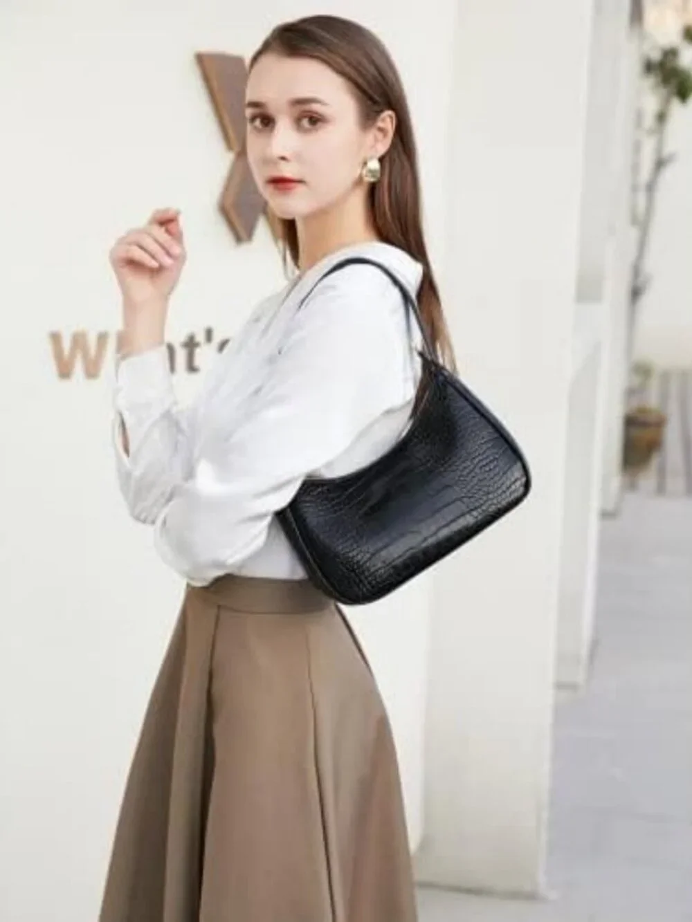 Cute Hobo Tote Bag for Women, Mini Clutch Purse with Zipper Closure, Stylish